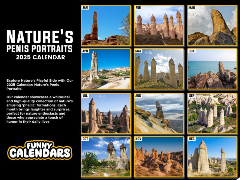 Nature's Penis Portrait 2025 Calendar