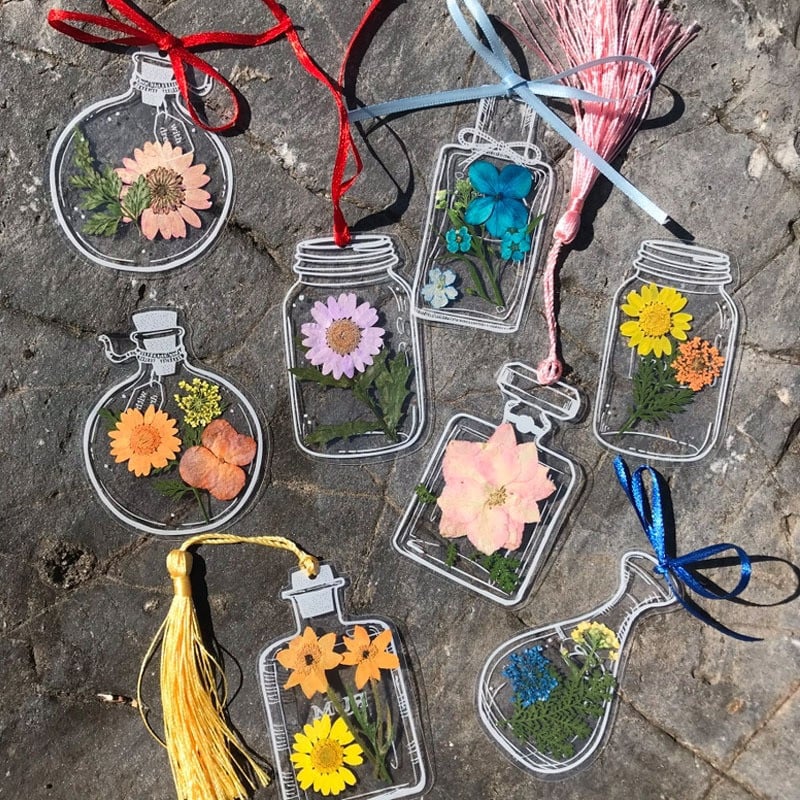 Dried Flower Bookmarks Set