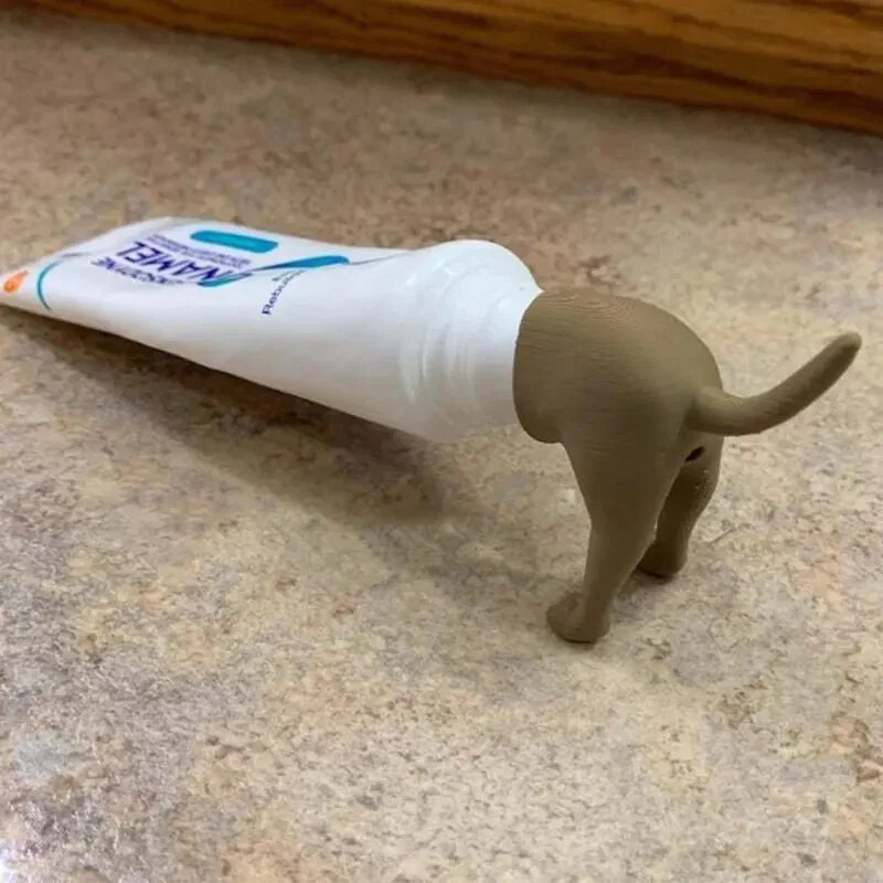 Pooping Dog Butt Toothpaste Topper