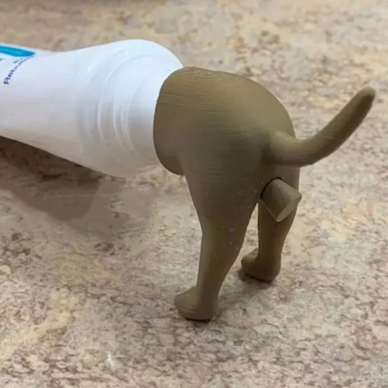 Pooping Dog Butt Toothpaste Topper