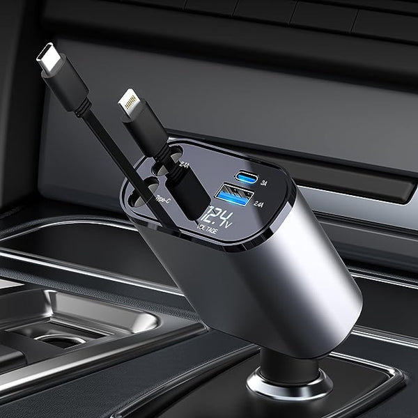 Retractable 4-in-1 Car Charger