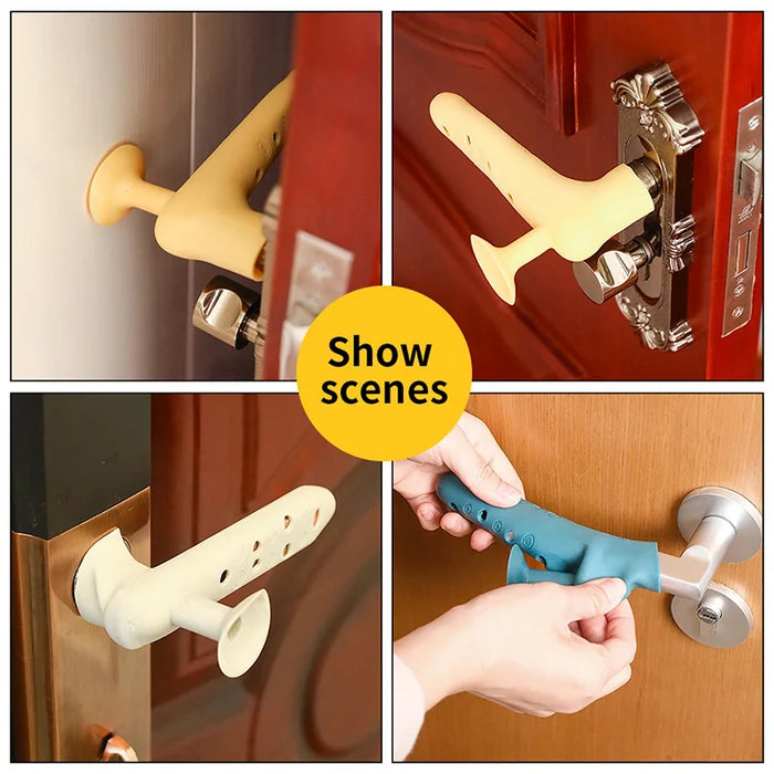 Silicone anti-slam door handle