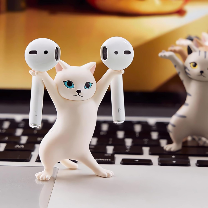 Dancing Cat Earbuds Holder