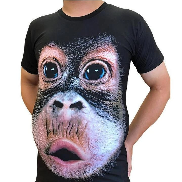 3D Big Face Baby Gorilla T-Shirt