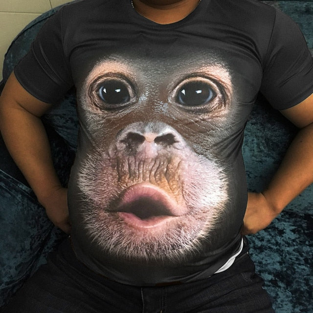 3D Big Face Baby Gorilla T-Shirt