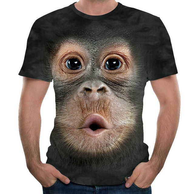 3D Big Face Baby Gorilla T-Shirt