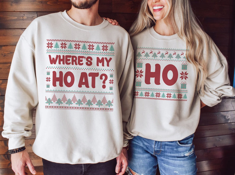 Where My Ho's At Couples Sweatshirts Set