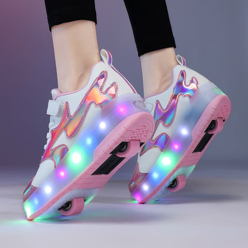 Womens LED Roller Sneakers