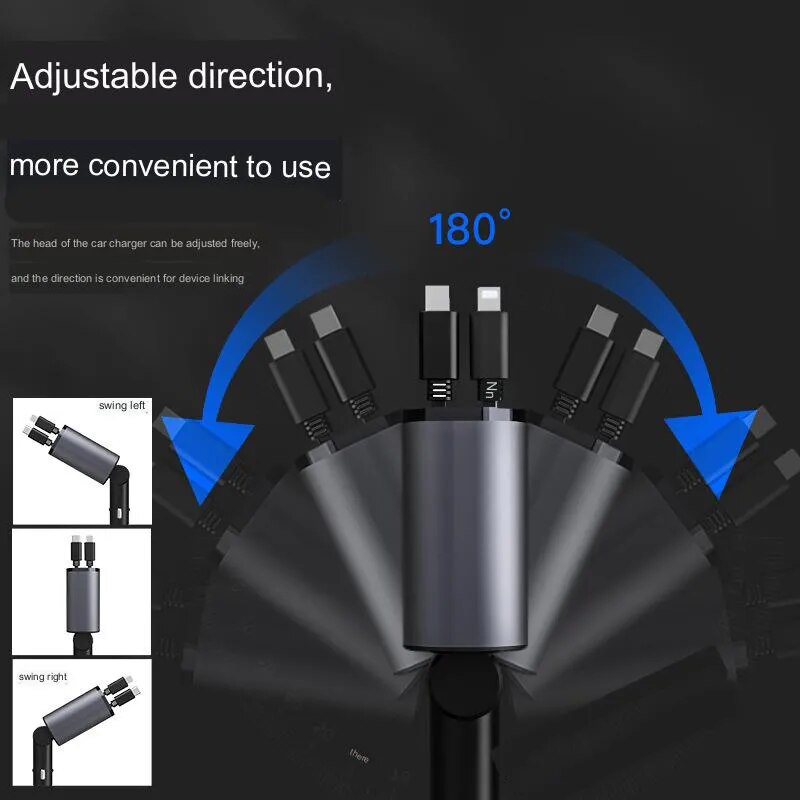 Retractable 4-in-1 Car Charger