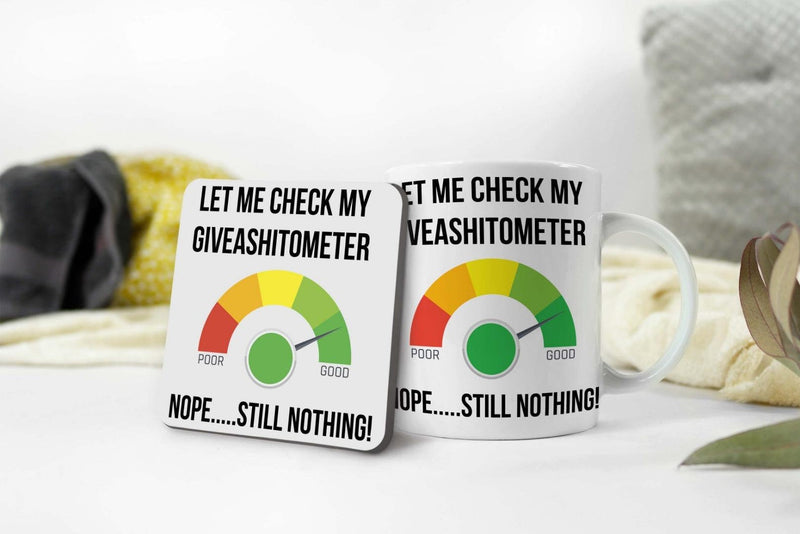 Giveashitometer Mug & Coaster