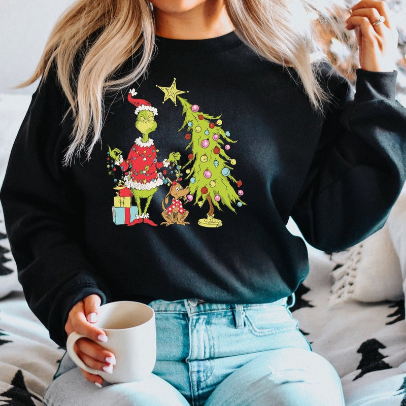 Grinch Christmas Tree Sweatshirt