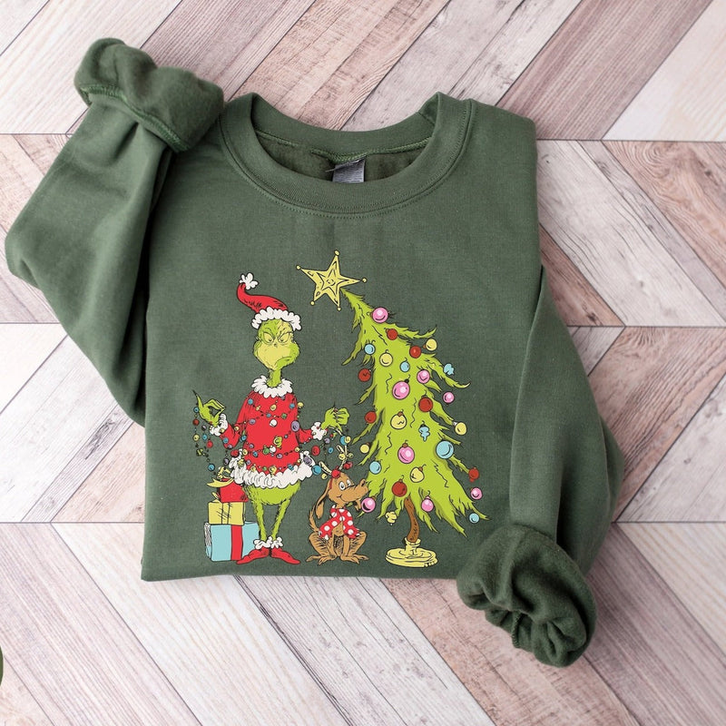 Grinch Christmas Tree Sweatshirt