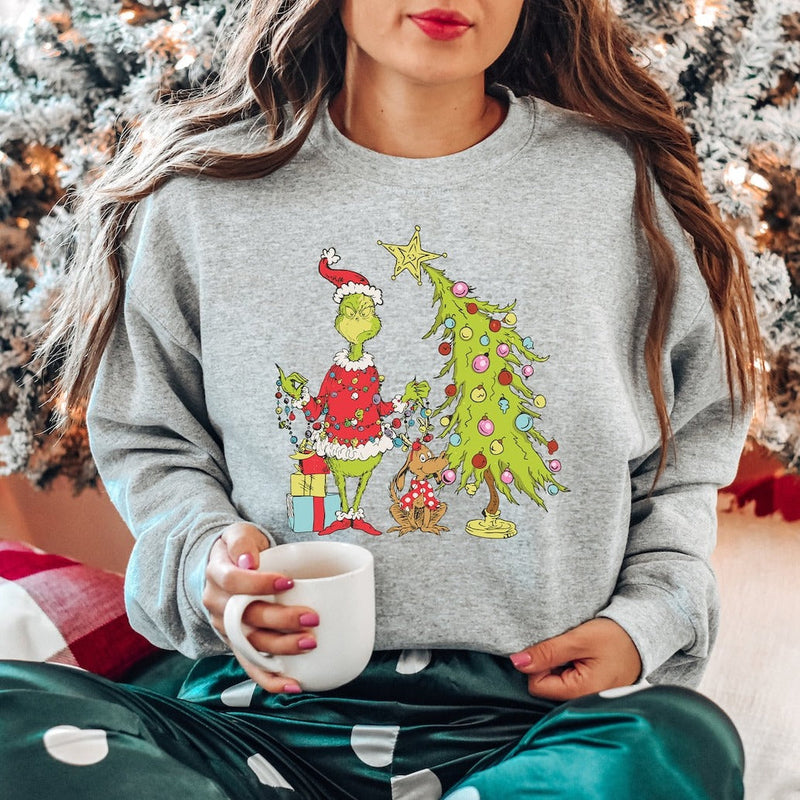 Grinch Christmas Tree Sweatshirt