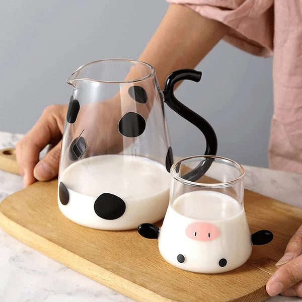 Cute Cow Glass Pitcher